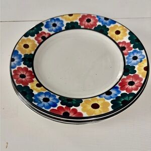 Ges Gesch Vintage German Pottery 4 plates, beautiful Floral - replacement pieces